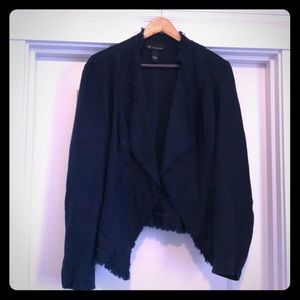 Tattered Trim Linen Jacket